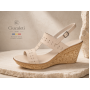 sandale dama bej din piele naturala cu platforma ortopedica si catarama S46BEJBOX
